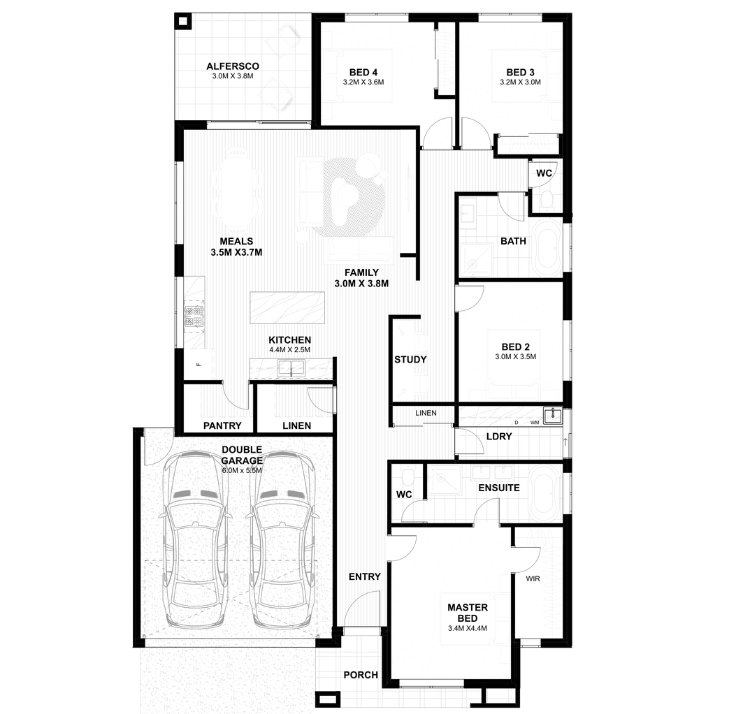 Home floor plan and size estimates